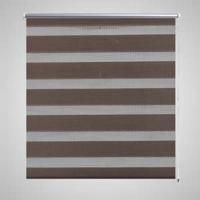 VidaXL Zebra rolgordijn 80,9 x 175 cm stofbreedte 76,7 cm koffiebruin