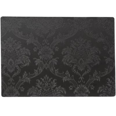 Tafel placemat Amatista - zwart - 30 x 43 cm - stevige onderlegger - anti-slip