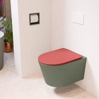 Wandcloset Mondiaz Lavie | Zonder spoelrand | Incl.Toiletzitting-Fire | Keramiek | Army (groen)