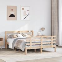Bedframe met hoofdbord massief grenenhout 150x200 cm
