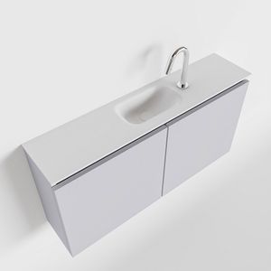 Toiletmeubel Mondiaz Ture | 100 cm | Meubelkleur Cale | Eden wastafel Talc Midden | 1 kraangat