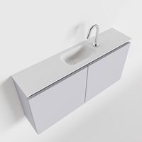 Toiletmeubel Mondiaz Ture | 100 cm | Meubelkleur Cale | Eden wastafel Talc Midden | 1 kraangat