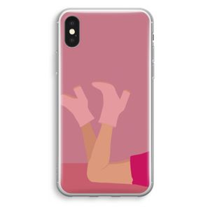 Pink boots: iPhone XS Transparant Hoesje