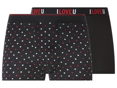esmara Men Set van 2 heren boxers (Zwart met stippen, L) esmara Men Set van 2 heren boxers (Zwart met stippen, L)