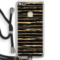 Gouden strepen: Huawei Ascend P10 Lite Transparant Hoesje met koord