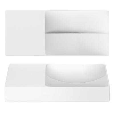 Clou Vale keramiek fontein 45x19x7cm voorbewerkt kraangat links Wit mat CL/03.02162.L