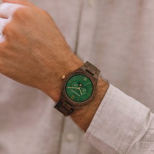 Houten Horloge Emerald Jungle