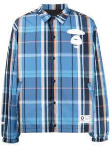 AAPE BY *A BATHING APE® surchemise à motif tartan - Bleu