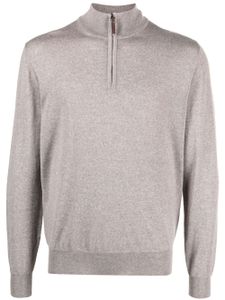 Canali pull en mérinos à détails de zips - Marron