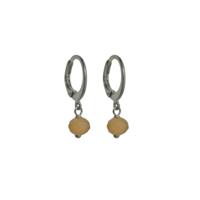 Flow Jewels Oorringen Yara Zalmroze Kraaltje Zilver Flow Jewels Oorringen Yara Zalmroze Kraaltje Zilver