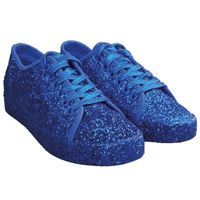 Blauwe glitter disco sneakers/schoenen voor dames 42  -