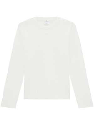 Courrèges pull boutonné à patch logo - Blanc