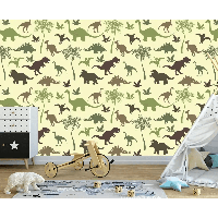 Designed4Kids wandvullend behang kinderkamer dino wereld-420 x 260 cm