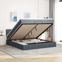 Ottoman bed met matras 180x200cm fluweel donkergrijs