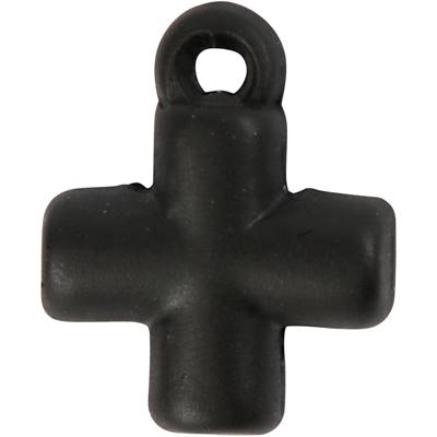 Creativ Company Kruis, afm 10x10 mm, gatgrootte 1,5 mm, zwart, 4 stuk/ 1 doos