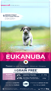 Eukanuba graanvrij zeevis puppy&apos;s van grote rassen hondenvoer 3kg zak