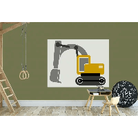 Designed4Kids behangpaneel graafmachine oker