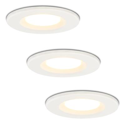 Set van 3 Venezia LED inbouwspots - 6 Watt 650 lumen - 2700K warm wit - Dimbaar - Rond - IP65 waterdicht - Wit - Voor binnen, buiten en badkamer Set van 3 Venezia LED inbouwspots - 6 Watt 650 lumen - 2700K warm wit - Dimbaar - Rond - IP65 waterdicht - Wit - Voor binnen, buiten en badkamer