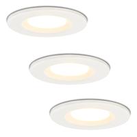 Set van 3 Venezia LED inbouwspots - 6 Watt 650 lumen - 2700K warm wit - Dimbaar - Rond - IP65 waterdicht - Wit - Voor binnen, buiten en badkamer