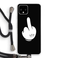 Middle finger black: Pixel 4 Transparant Hoesje met koord Middle finger black: Pixel 4 Transparant Hoesje met koord