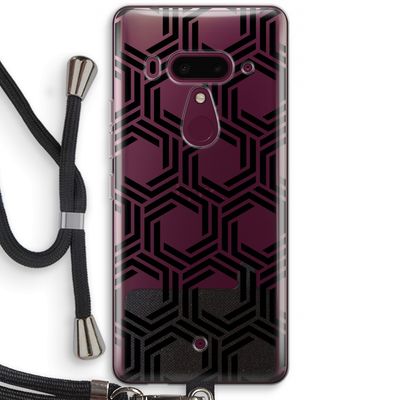 Geometrisch patroon: HTC U12+ Transparant Hoesje met koord