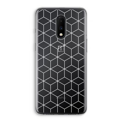 Zwart-witte kubussen: OnePlus 7 Transparant Hoesje