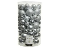 kerstbal plc mix tube zilver 100st - Decoris