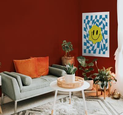 Vrolijke groovy smiley poster