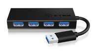 ICY BOX IB-AC6104-B 4 ports USB 3.0 hub zwart - thumbnail