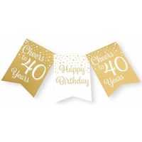 Paperdreams Verjaardag Vlaggenlijn 40 jaar - Gerecycled karton - wit/goud - 600 cm - Vlaggenlijnen - thumbnail