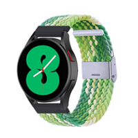Braided nylon bandje - Groen / lichtgroen - Huawei Watch GT 2 / GT 3 / GT 4 - 46mm - thumbnail