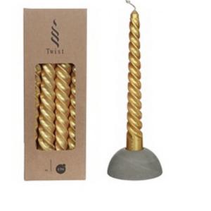 Twisted Candles Set 4 st. Gold Metallic - Buitengewoon de boet