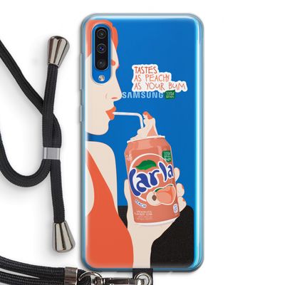 Peach please!: Samsung Galaxy A50 Transparant Hoesje met koord