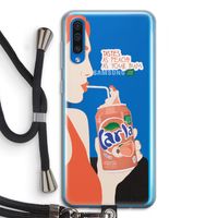 Peach please!: Samsung Galaxy A50 Transparant Hoesje met koord