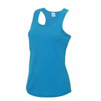 AWDis sport singlet voor dames - blauw - mouwloos shirtje - polyester - lucht doorlatend