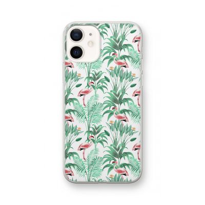 Flamingo bladeren: iPhone 12 Transparant Hoesje