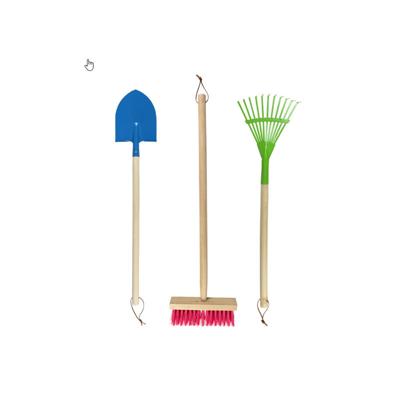 Trendoz kinder Tuingereedschap - 3-delig - metaal - speelgoed schop/schep - hark - bladhark
