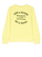 Zadig & Voltaire Kids sweat en coton à logo imprimé - Jaune