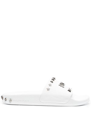 Philipp Plein sandales Gothic Plein à détails de clous - Blanc