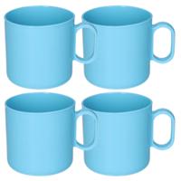 Plasticforte onbreekbare Drinkbekers - 12x - kunststof - 320 ml - blauw - kinderen - camping