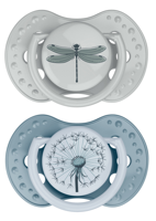 Difrax LOVI Dynamic Pacifier 6-18 Months Botanic Blue Green - Fopspeen