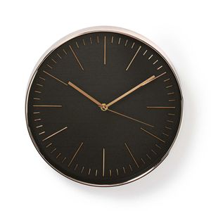 Nedis Wandklok | 300 mm | Kunststof | Rosé Goud / Zwart | 1 stuks - CLWA013PC30BK CLWA013PC30BK