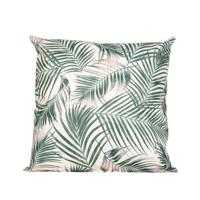 1x Bank/sier kussens met palm plant/bladeren print voor binnen en buiten 45 x 45 cm - thumbnail