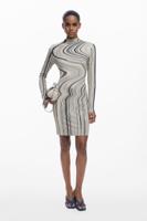 Jurk met golvende strepen - WHITE - XL