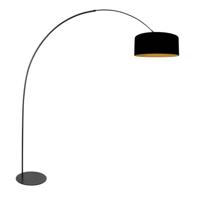 Steinhauer VloerlampCurve zwart met gouden binnenkant Ø 50cm - 4270ZW