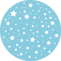 Blauwe sterren rond vinyl tapijt