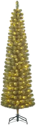 Black Box Trees Charlton Pilar verlichte kunstkerstboom groen 155cm - 90 lampjes