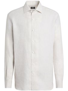 Zegna chemise en lin à manches longues - Blanc