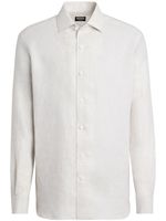 Zegna long-sleeve linen shirt - Blanc