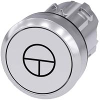 Siemens 3SU10500AB600AB0 3SU1050-0AB60-0AB0 Druktoets Metalen frontring, Hoogglans, Rond Knop Zilver, Wit 1 stuk(s)